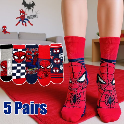 Image de Chaussettes Spider-Man pour Enfants - Lot de 5 Paires