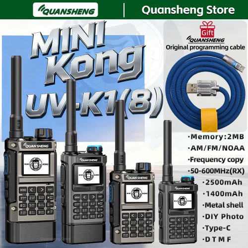 Image of Quansheng UV-K1 8 Mini Walkie Talkie – Long-Range Two-Way Radio for Camping, Emergency, FM/AM, Ham Communication & Outdoor Adventures