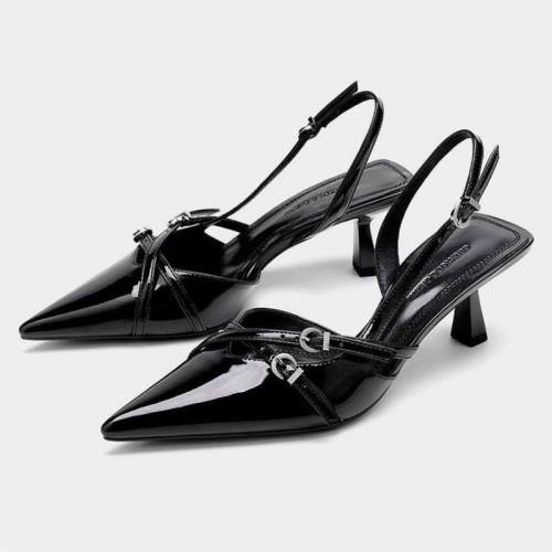 Image of 2025 Summer Women's Pointed Toe Gladiator Sandals with Back Strap, Comfortable High Heeled Shoes for Outdoor Wear