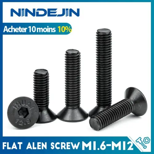 Image de Vis Allen à Tête Plate - M1 à M12 en Acier au Carbone