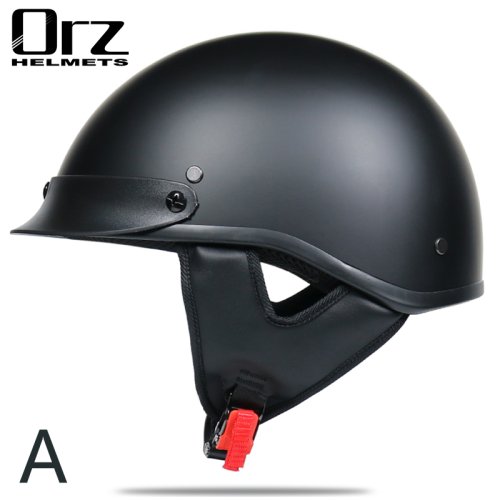 Imagen de Casco de motocicleta retro y vintage con cara semiabierta aprobada por DOT para hombre y mujer
