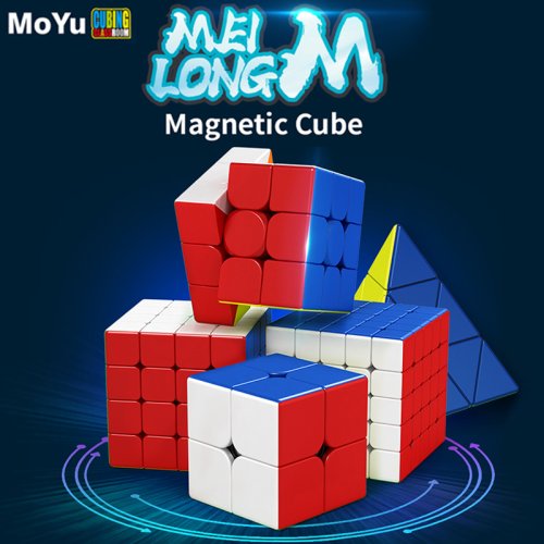 Afbeelding van Moyu Meilong Magnetische Speed Cube Set 2x2, 3x3, 4x4, 5x5 en Pyraminx – Professionele Magische Kubus voor Puzzel-Enthusiasten
