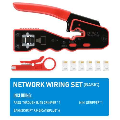 Image de Outil RJ45 Tout-en-Un - Coupe & Sertissage Ethernet Cat6a/Cat6/Cat5