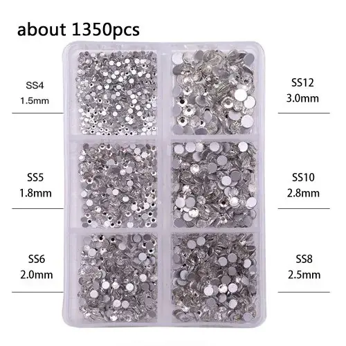 Image de Strass Cristal AB pour Nail Art - Diamants Clairs Multi-Tailles