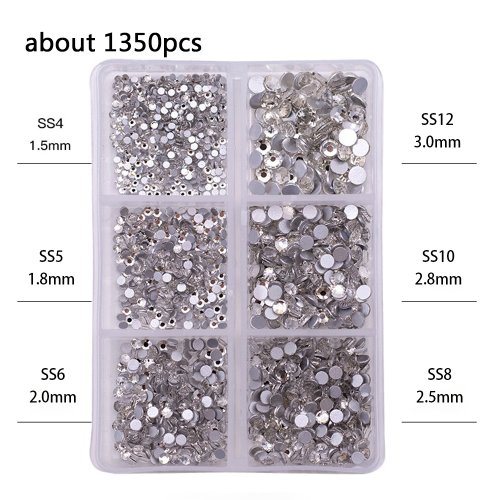 Image de Strass Cristal AB pour Nail Art - Diamants Clairs Multi-Tailles