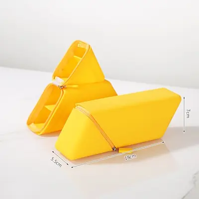 Image de Trousse Crayons Silicone Triangulaire - Grande Capacité & Design Moderne