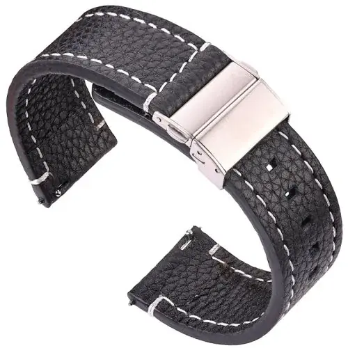 Image de Bracelet Cuir Véritable pour Galaxy Watch 3/4/5 - 18-24mm