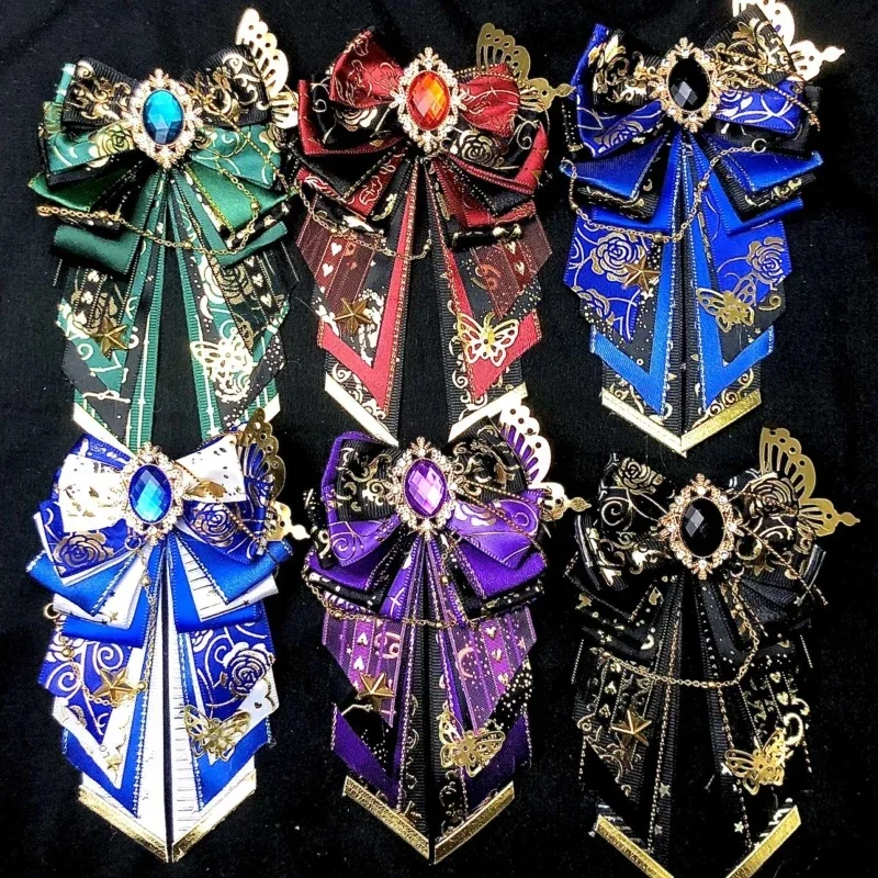 Immagine di Lolita Bowtie Spilla di lusso di fascia alta da donna Cosplay Anime Set di giochi di ruolo Camicia Accessori per abiti Colletto fatto a mano Fiori