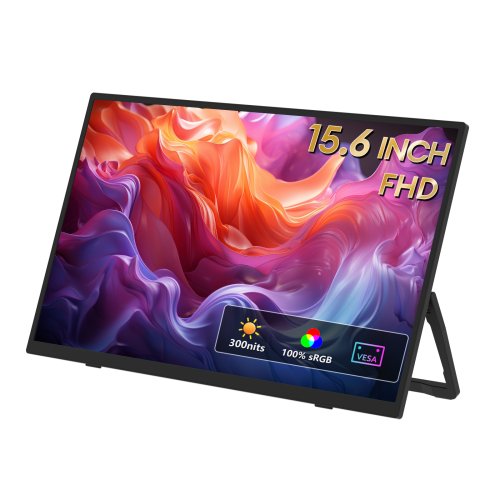 Immagine di Monitor Portatile Zeuslap 15,6" Full HD con 100% sRGB e 300 Nits, Design Ultra Sottile con Supporto Posteriore per Laptop e Smartphone