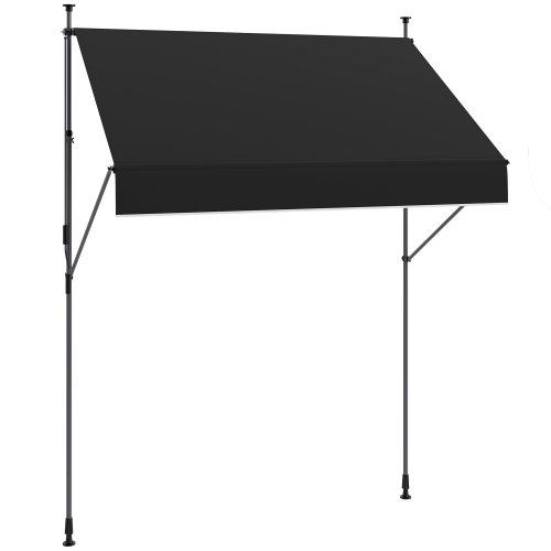 Image de Auvent Rétractable Noir 210-310 cm - Hauteur Ajustable