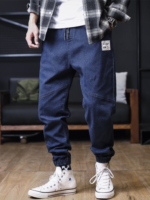 Imagen de Pantalones Vaqueros Harem para Hombre de Talla Grande, Estilo Streetwear, Pantalones Cargo Sueltos hasta el Tobillo, Ideal para Corredores y Uso Diario