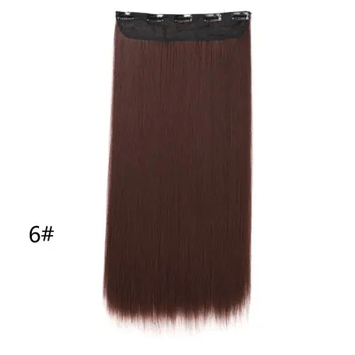 Image de Extensions de Cheveux Longues 60 cm - Clip-in Synthétique Bruns Noirs