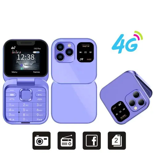 Image de Servo I16 Pro - Mini Téléphone Portable Pliable 4G LTE