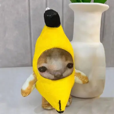 Image de Poupée Chat Banane Pleurant - Porte-clés Mignon 17cm