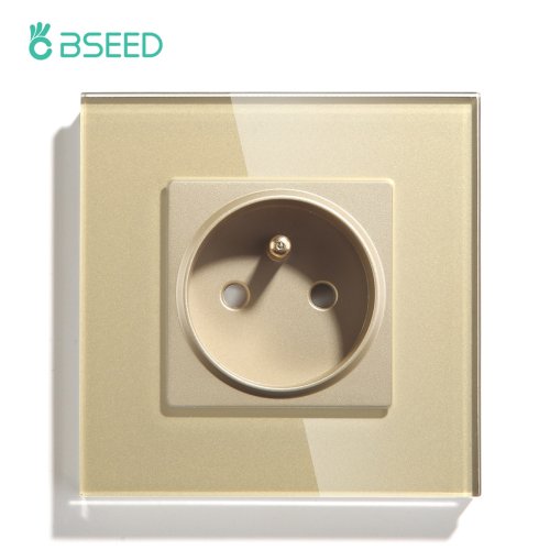 Imagen de BSEED Francia toma de corriente de pared estándar puerto de carga USB tipo C Panel de vidrio 20W enchufe francés de carga rápida 110-250V
