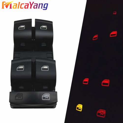 Imagen de Botón de Interruptor de Control Maestro de Ventanas para Audi A3, A6, Q7 – Alta Calidad y Compatible con Modelos 8P, 4F, 4G, C6, 4L