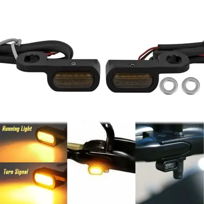 Image de Clignotants LED Ambre Mini pour Moto - Compatible Harley