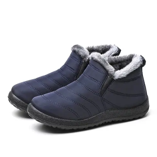 Image de Bottines Hiver Femme - Chaussures Punk à Plateforme avec Fourrure