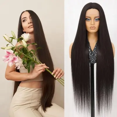 Image de Perruque Lace Front Synthétique 30 Pouces - Longue & Lisse