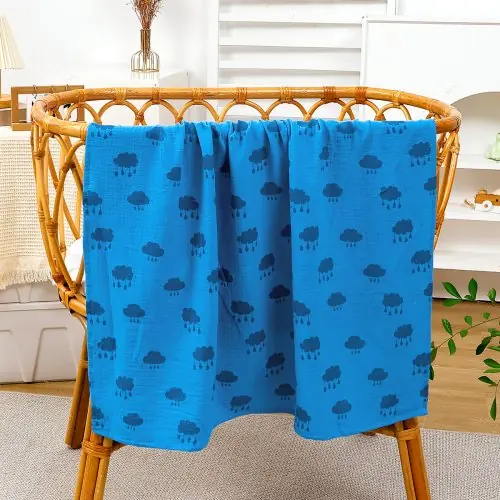 Image de Couverture bébé en coton crêpe doux et respirant
