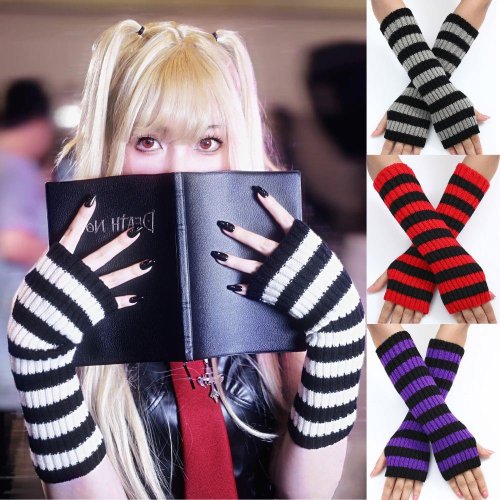 Image de Manchons Tricotés Gothiques - Style Harajuku Y2K