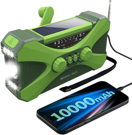 Image de Radio d'Urgence 10000mAh - Solaire, Manivelle, NOAA & Lampe LED