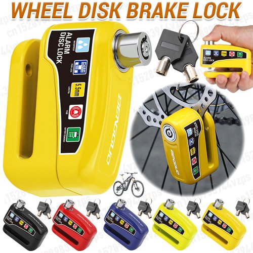 Image of Motorcycle Disc Block Alarm Lock Wheel Disc Brake with Key Moto Scooter Bicycle Waterproof Anti-theft Padlock Motorcycle Alarm