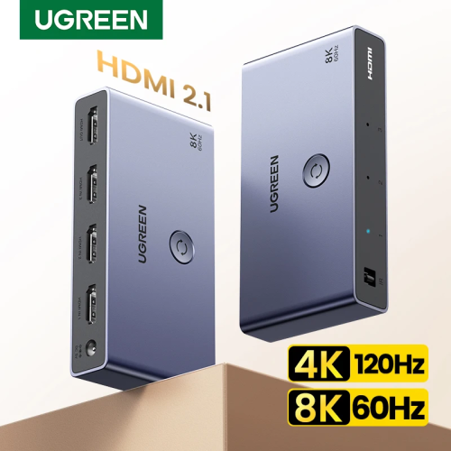 Afbeelding van Ugreen Hdmi 2.1 Switcher 8K 60Hz 4k 120Hz Hdmi-Compatibele Schakelaar 3 In 1 Uit Met Afstandsbediening Converter Voor Xbox Ps5 Monitoren