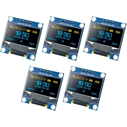 Bild von 5 Stück 0,96 Zoll OLED I2C IIC Display Modul 12864 128 x 64 Pixel SSD1306 Mini selbstleuchtende OLED-Bildschirmplatine für Arduino Raspber