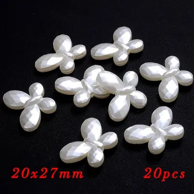 Image de Perles Blanches Acryliques - Kit Bricolage Bijoux