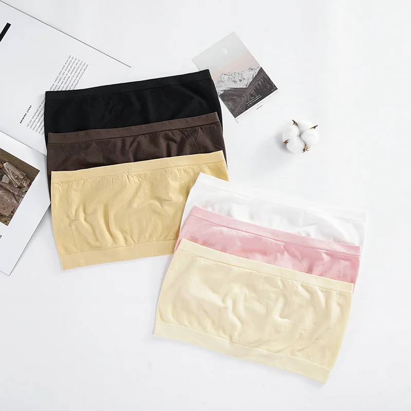 Image of Natural Cotton Breathable Seamless Tube Top for Women – Invisible Breast Wrapping Underwear with No Bra Pad