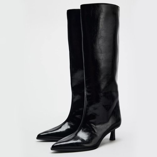 Immagine di Stivali Lunghi Donna con Tacco Alto - Stile Cavaliere Autunno-Inverno