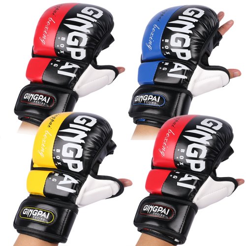 Imagen de Guantes de Boxeo Profesionales MMA de Medio Dedo con Protección Reforzada para Entrenamiento de Artes Marciales Mixtas y Lucha Libre Sanda