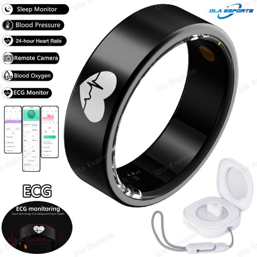 Immagine di 2025 Nuovo Smart Ring Rilevamento ECG Pressione sanguigna, Anello di frequenza cardiaca, Monitor del...