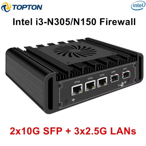 Image de Mini PC Puissant avec 2x10G SFP & 3x2.5G LAN - Intel i3 N300/N150