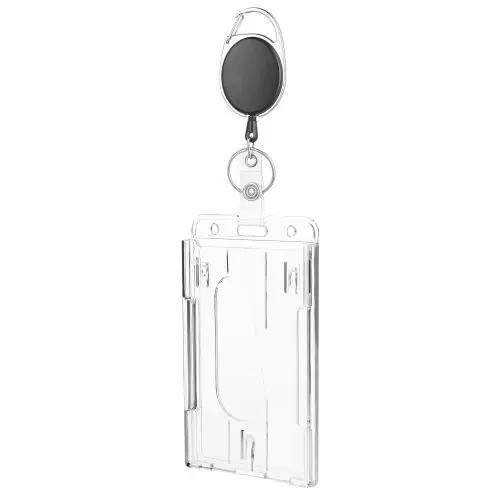 Image de Porte-Carte Double Étui Transparent avec Bobine