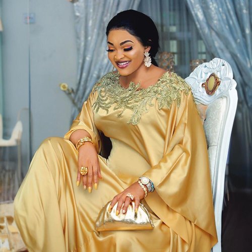 Afbeelding van Elegante Afrikaanse Moslim Jurk voor Vrouwen - Puur Zijden Abaya met Diamant Details, Losse Maxi Jurk in Kalkoenkleur, Arabische Kaftan en Dubai Gewaad