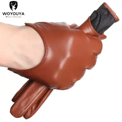 Image de Gants en cuir courts pour femmes, tendance hiver chaud et confort