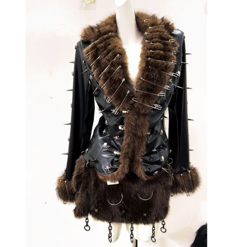 Image of Gothic Leather jacket harajuku Leather jacket vintage Leather jacket Skull Leather jacket Punk Leather jacket gothic clothes