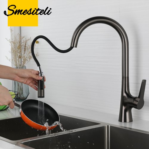 Imagen de Grifo de Cocina de Latón con Rotación de 360° y Salida Giratoria para Agua Caliente y Fría – Diseño Moderno y Duradero