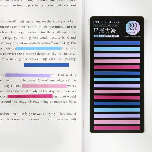Imagen de Bloc de Notas con Índice de Color Arcoíris, Notas Adhesivas, Papel Adhesivo, Marcapáginas Kawaii, 15x20 Piezas, 300 Hojas para Estudiantes y Oficina