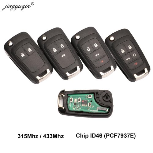 Immagine di Chiave a Distanza per Auto Fai da Te con 2, 3, 4 o 5 Pulsanti - Compatibile con Opel Vauxhall Astra J, Corsa E, Insignia, Zafira C (2009-2016) - Frequenze 315/433 MHz - Chip PCF7937E