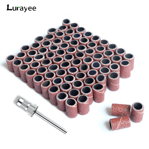 Imagen de Juego completo de bandas de lijado para uñas con brocas eléctricas de 25, 50 y 100 unidades en granos 80, 120 y 180 – Herramienta profesional para manicura y pedicura con eliminación de esmalte de gel