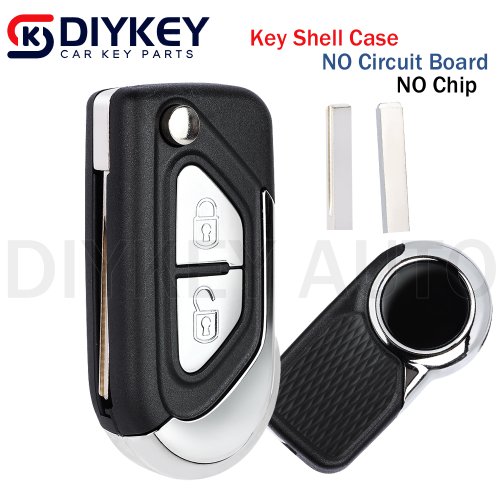 Imagen de Funda protectora con tapa para llave remota de coche de 2 botones VA2 HU83 Blade FOB compatible con Citroën C3 y DS3 (2009-2016)