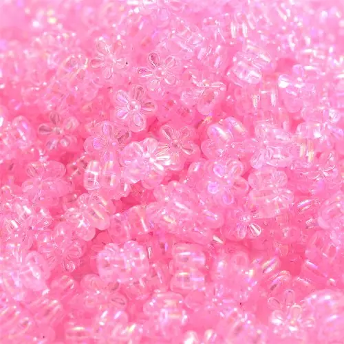 Image de Perles Fleurs Acrylique 4x7mm - Lot de 100 Pièces Multicolores