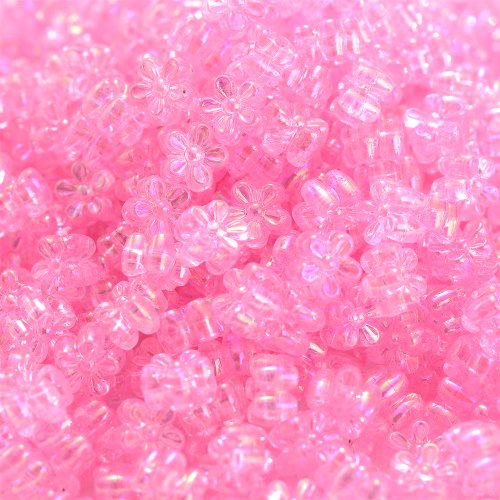 Image de Perles Fleurs Acrylique 4x7mm - Lot de 100 Pièces Multicolores