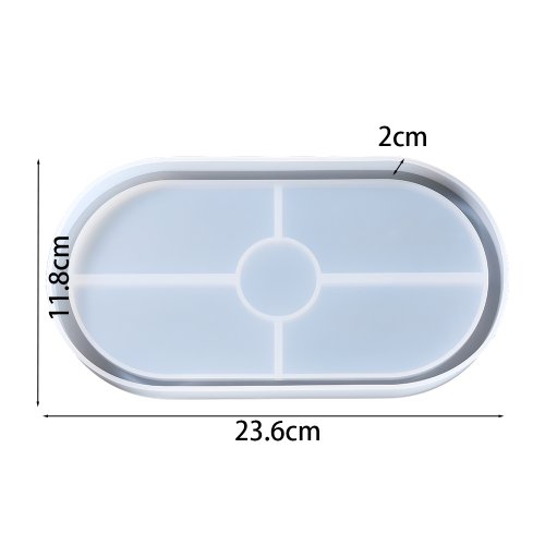 Image of Natural Silicone Mold for DIY Epoxy Resin Crafts – Oval Tray & Hexagon Coaster Molds for Jewelry, Home Decor, and Storage Holders
