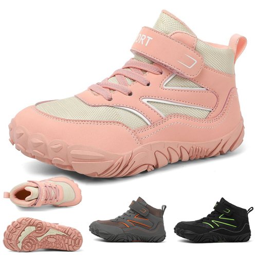 Image of Natural Barefoot Minimalist Sneakers for Kids – Wide High-Top Street Style Shoes for Boys and Girls with Healthy Foot Development