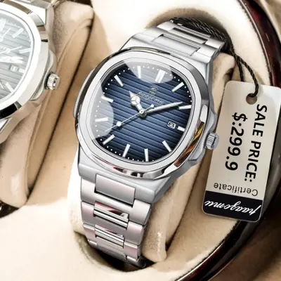 Image de Montre Homme Étanche 50 ATM - Acier Inoxydable Quartz Carré