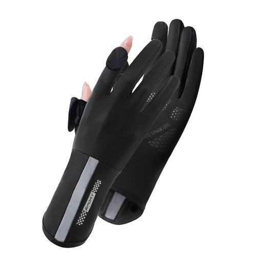 Imagen de Guantes de protección solar de verano para mujer, seda fina de hielo, antiultravioleta, rocío, panta...